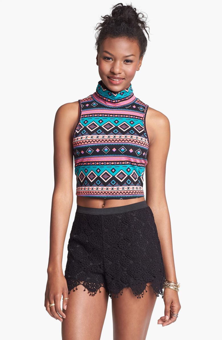 Mimi Chica High Waist Crochet Shorts (Juniors) | Nordstrom