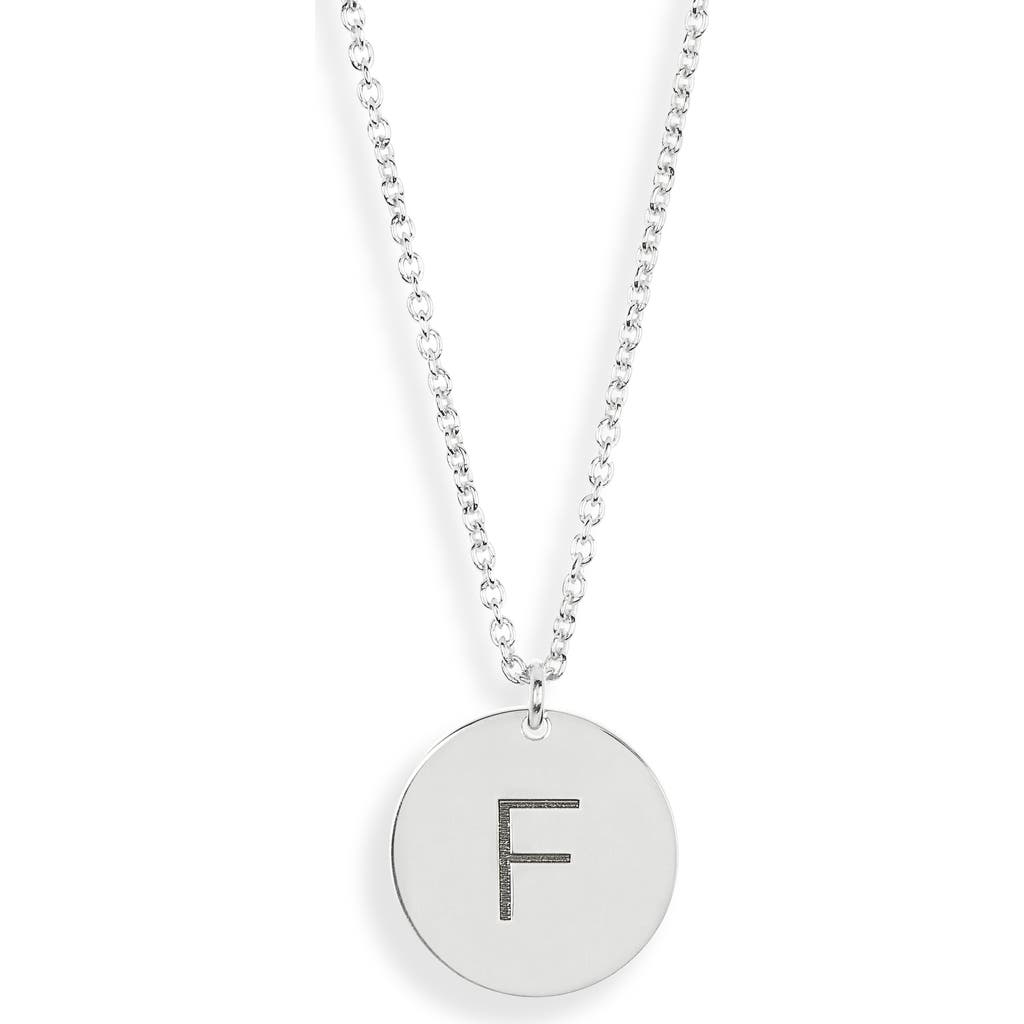 Meshmerise Initial Disc Pendant Necklace In White-f