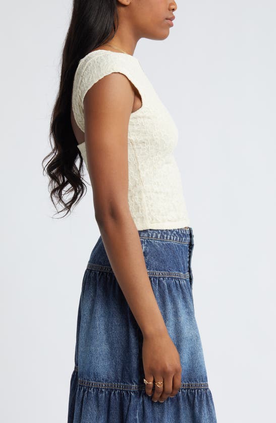 Shop Bp. Open Back Lace Top In Ivory Dove