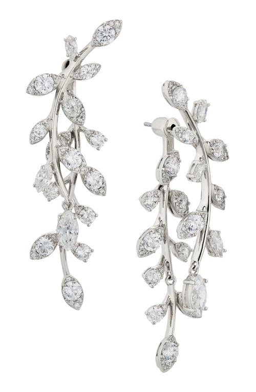Nadri Whimsy Cubic Zirconia Front/Back Drop Earrings in Rhodium at Nordstrom