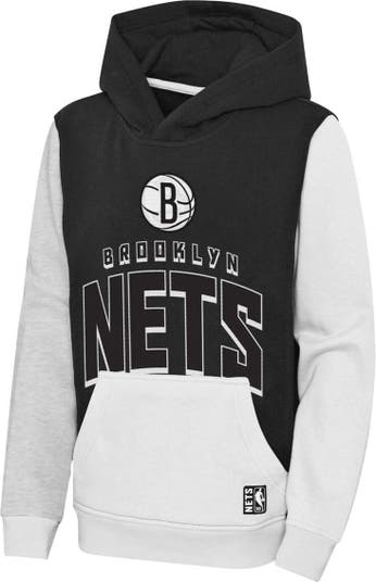 Outerstuff Brooklyn Nets Youth Logo Performance Pullover Fleece Hoodie