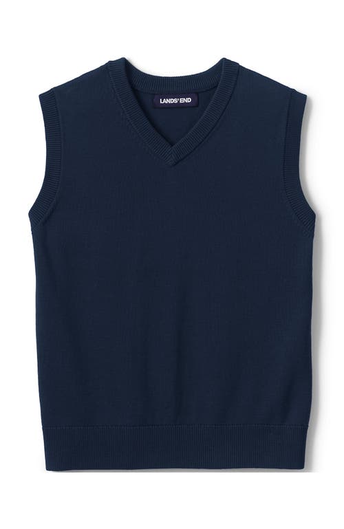 LANDS' END LANDS' END SCHOOL UNIFORM KIDS COTTON MODAL FINE GAUGE SWEATER VEST 