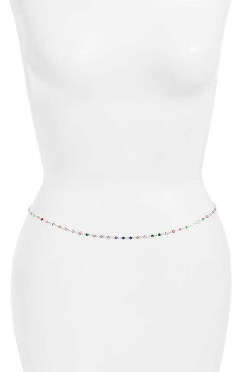 Shop Vidakush Rainbow Crystal Station Belly Chain In Multi/silver