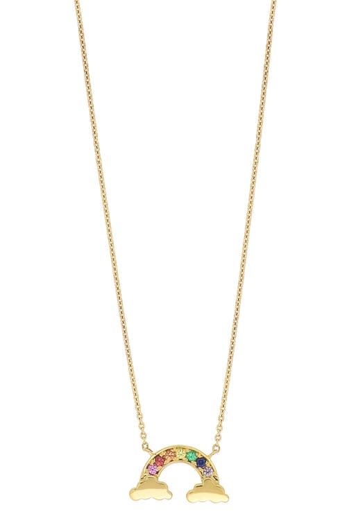 Bony Levy Kids' Sapphire Rainbow Pendant Necklace in 18K Yellow Gold