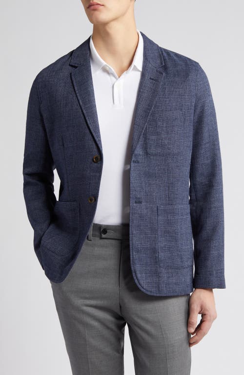 Rails Idris Cotton & Linen Blend Sport Coat in Navy Melange at Nordstrom, Size Medium