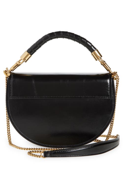 Shop Chloé Marcie Chain Shiny Leather Top Handle Bag In Black