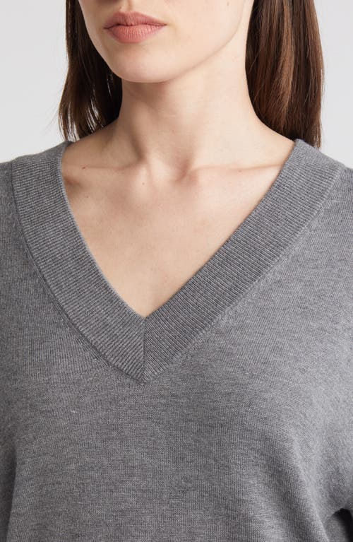 Shop Treasure & Bond Relaxed V-neck Sweater In Grey Dark Heather