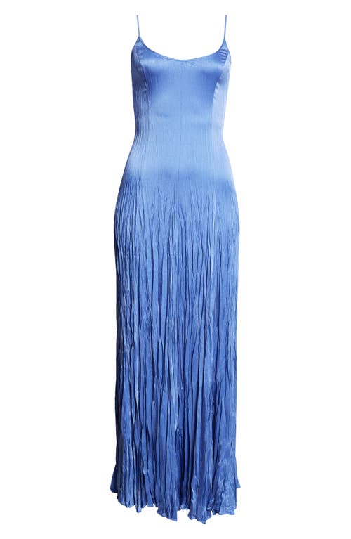 Michael Kors Jamison Crinkled Satin Midi Dress In Azure