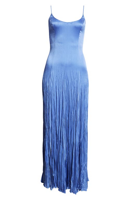 Shop Michael Kors Collection Jamison Crushed Charmeuse Maxi Slipdress In Azure