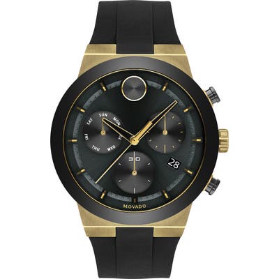 Movado Bold Fusion Chronograph Silicone Strap Watch, 44.5mm