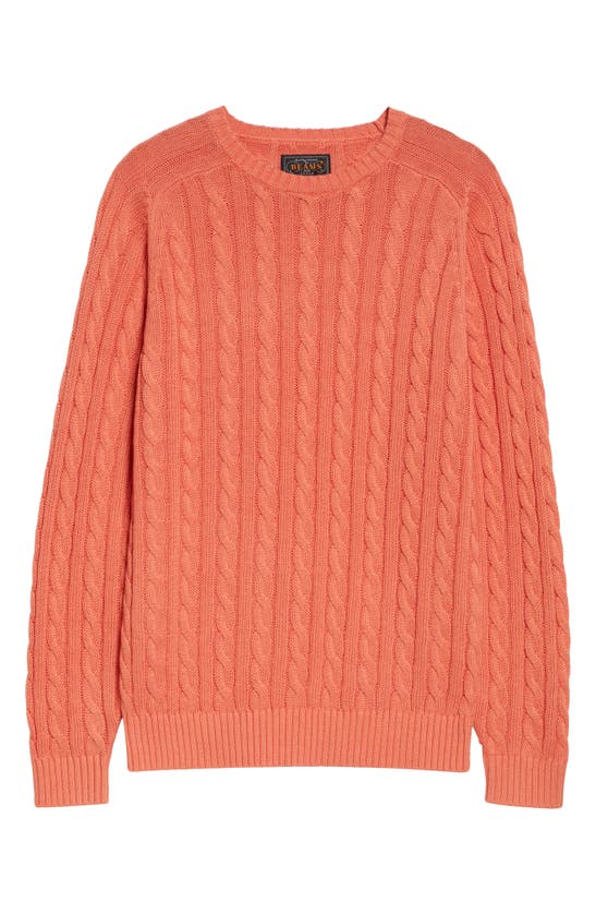 Beams Cable Crewneck Sweater In Coral