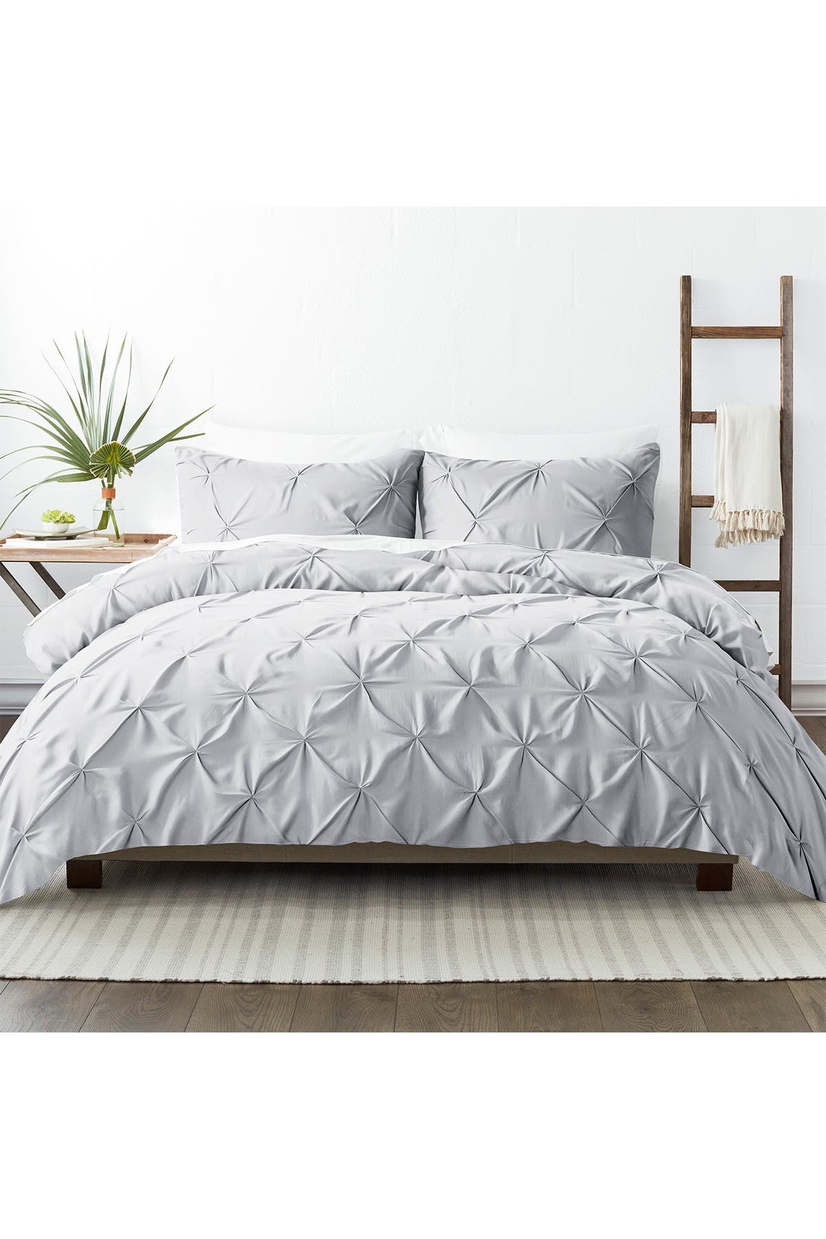Ienjoy Home Home Collection Premium Ultra Soft 3-piece Pinch Pleat Duvet Cover Set In Light/pastel Grey