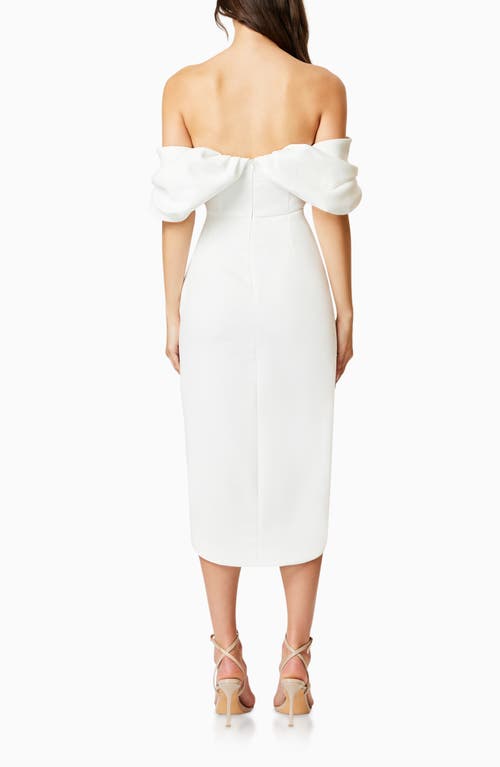 Shop Elliatt March Off The Shoulder Cocktail Sheath Dress In White