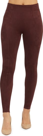Spanx Faux Suede Leggings Rich Pink Tan MSRP $128 NWT Slimming Control  Medium - $95 New With Tags - From Kat