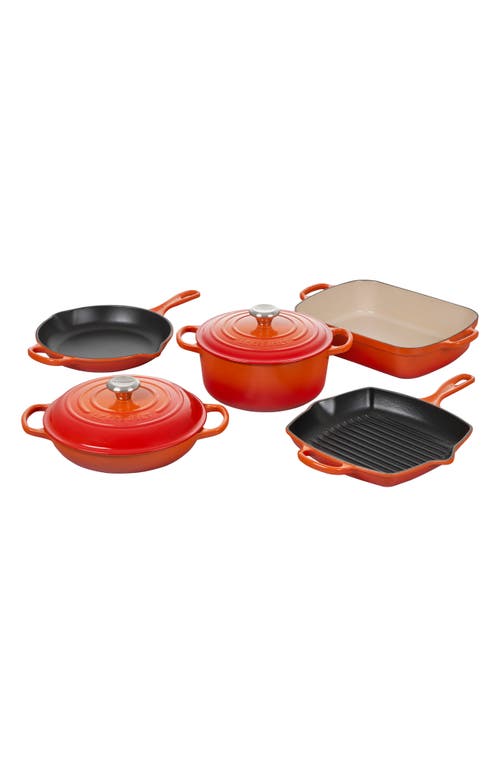 Le Creuset Signature 7-Piece Enameled Cast Iron Set in Flame at Nordstrom