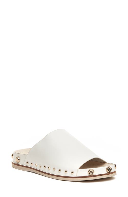 Kelsi Dagger Brooklyn Squish Studded Slide Sandal In Bright White Leather