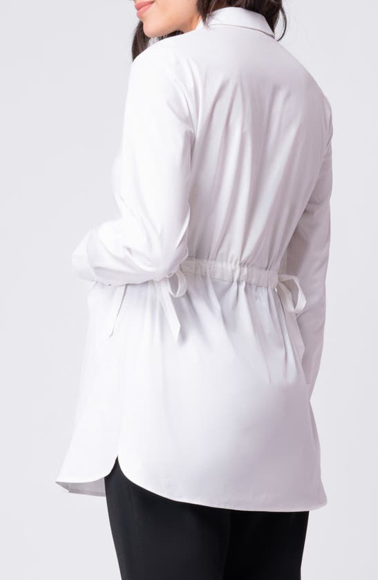 Shop Seraphine Poplin Maternity/nursing Shirt In White