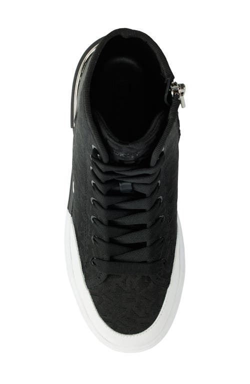 Shop Dkny Bitsy High Top Platform Sneaker In 005 - Black/white