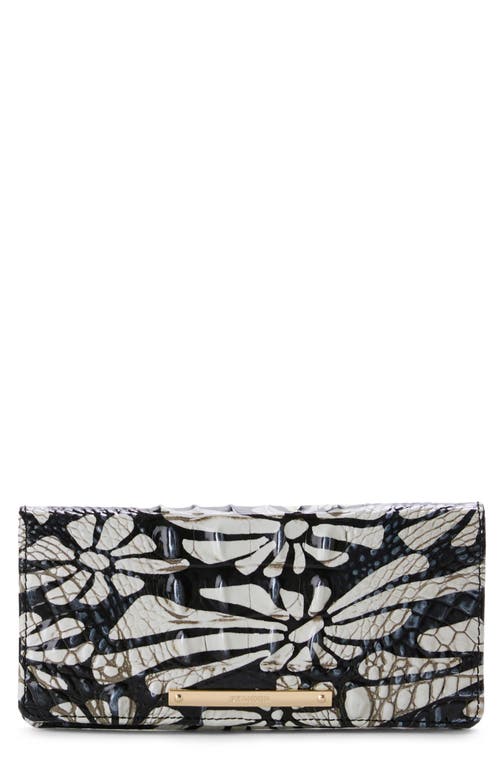 Brahmin Ady Croc Embossed Leather Wallet In Black