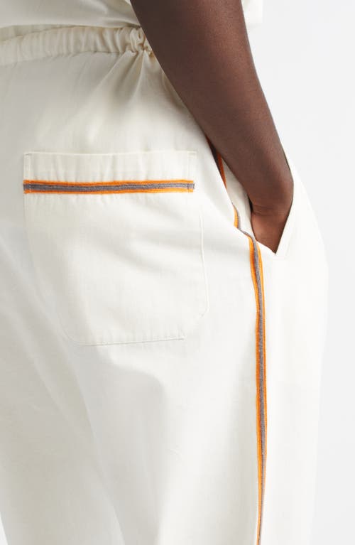 Bode Baseball Pajama Pants In White Multi