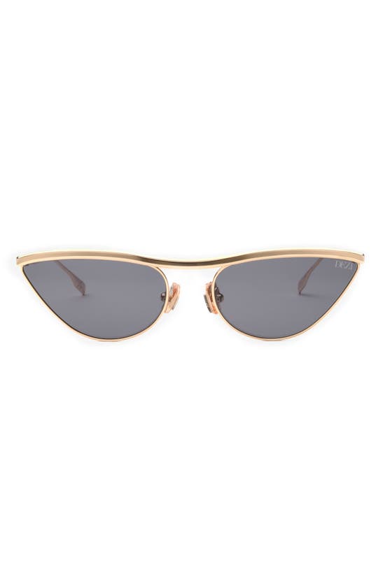 Dezi Toxica 59mm Cat Eye Sunglasses In Gold / Dark Smoke