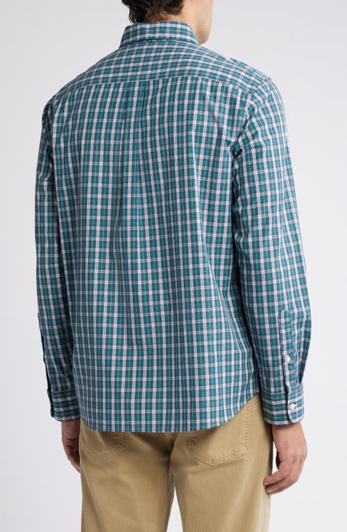 Shop Vineyard Vines Classic Fit Plaid Cotton Button-down Shirt In Sea Swell Pld