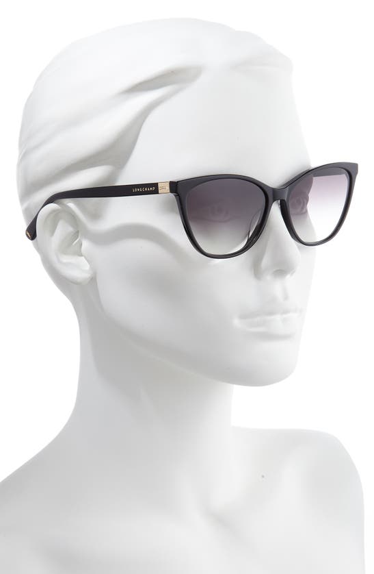 Longchamp Le Pliage 57mm Gradient Cat Eye Sunglasses In Black