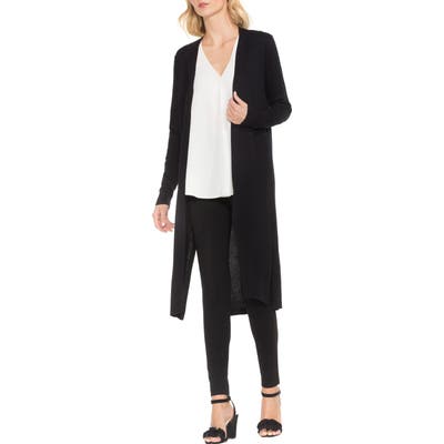Vince Camuto Textured Long Cardigan, Black