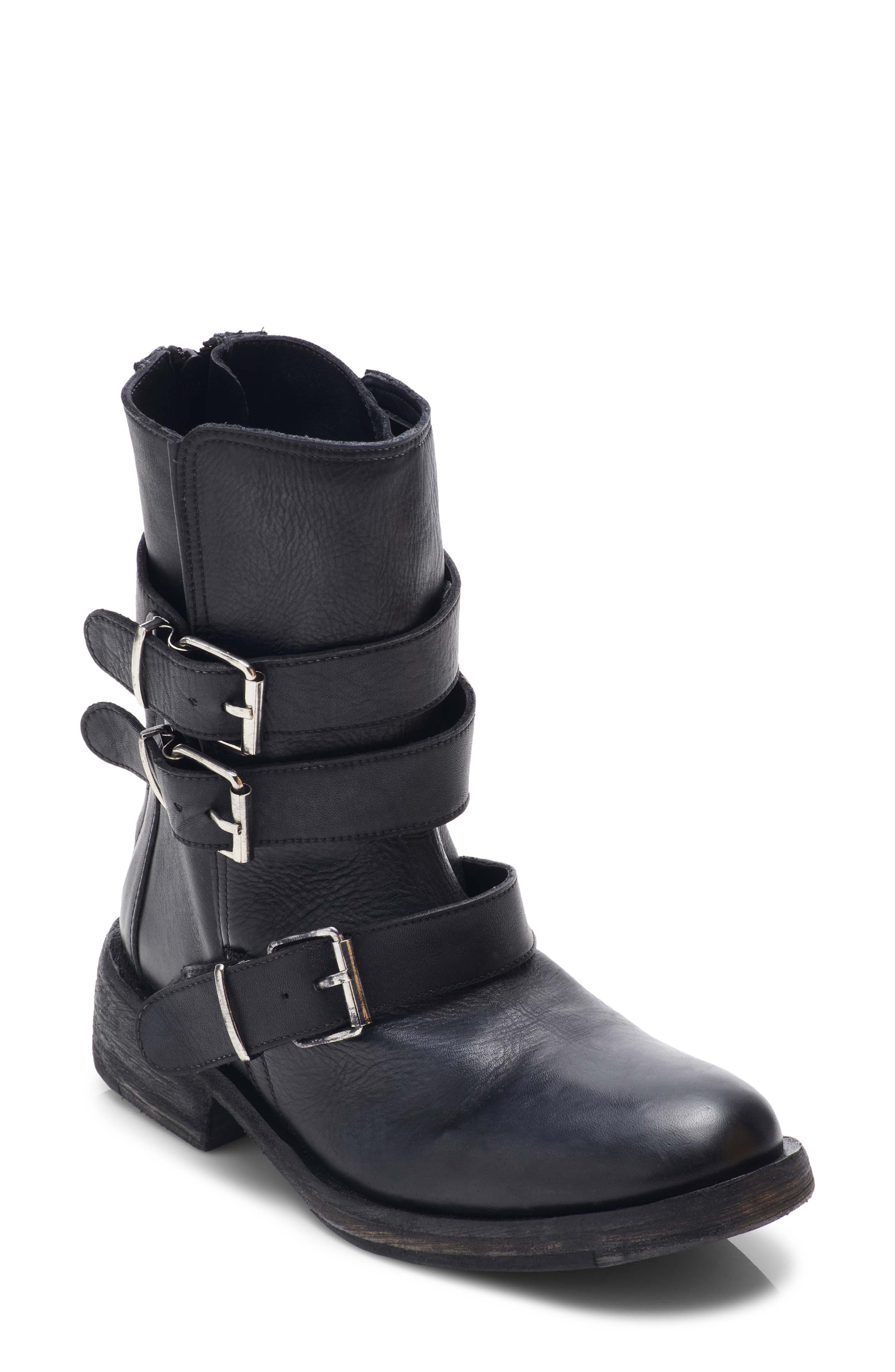 black moto boots women