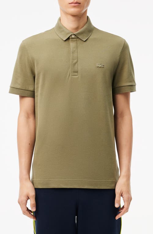 Shop Lacoste Paris Regular Fit Stretch Polo In Khaki