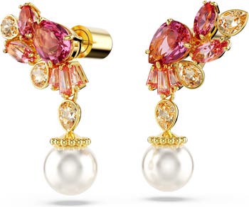 Swarovski Gema Zirconia Imitation Pearl Drop Earrings Nordstrom