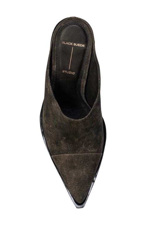 Black Suede Studio Noa Mule In Dark Brown
