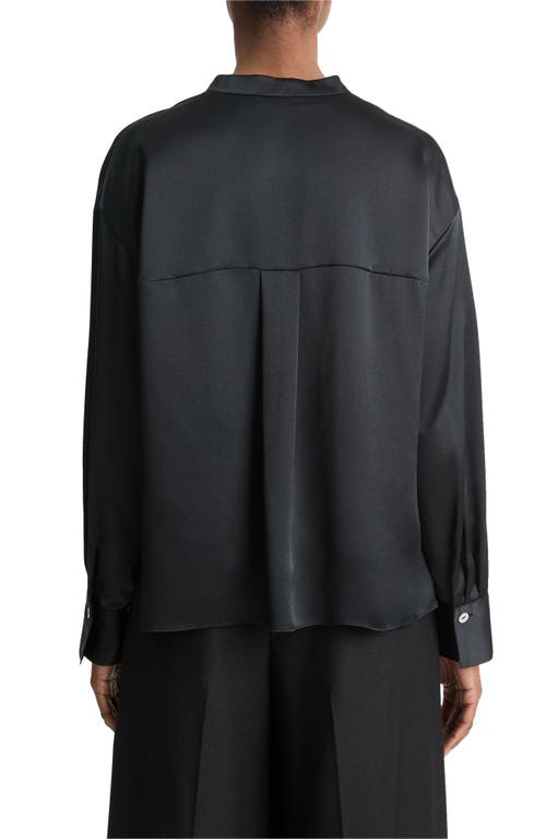 Shop Vince Draped Silk Shirt In Black