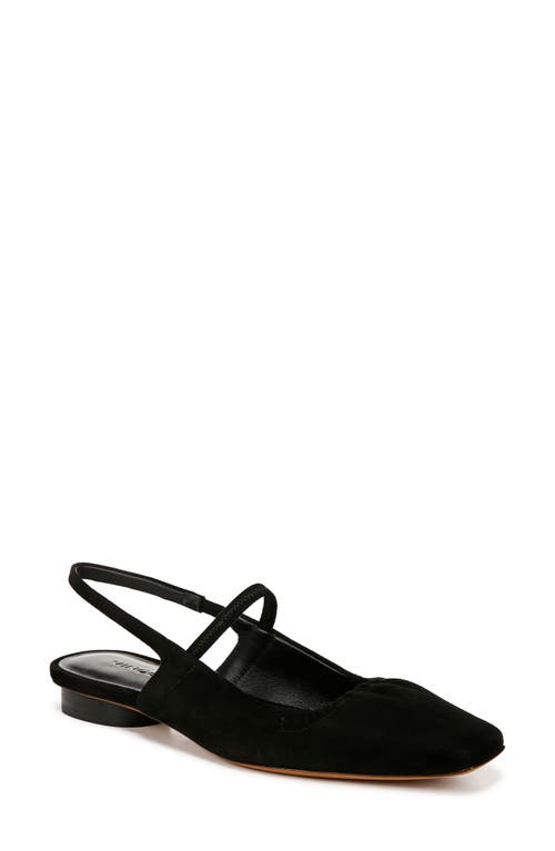 Shop Vince Venice Slingback Flat In Black Suede