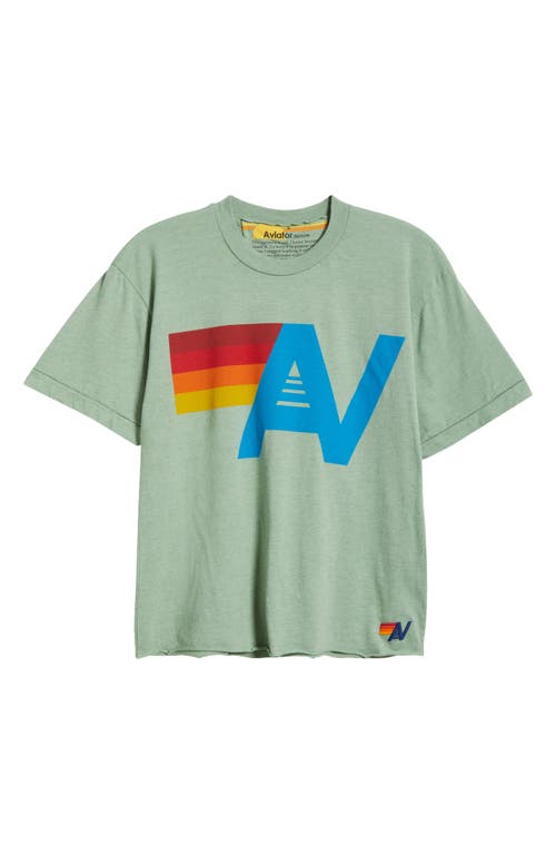 Shop Aviator Nation Logo Graphic T-shirt In Sage