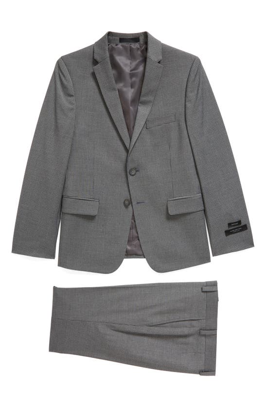 Andrew Marc Kids' Minigrid Suit In Light Grey