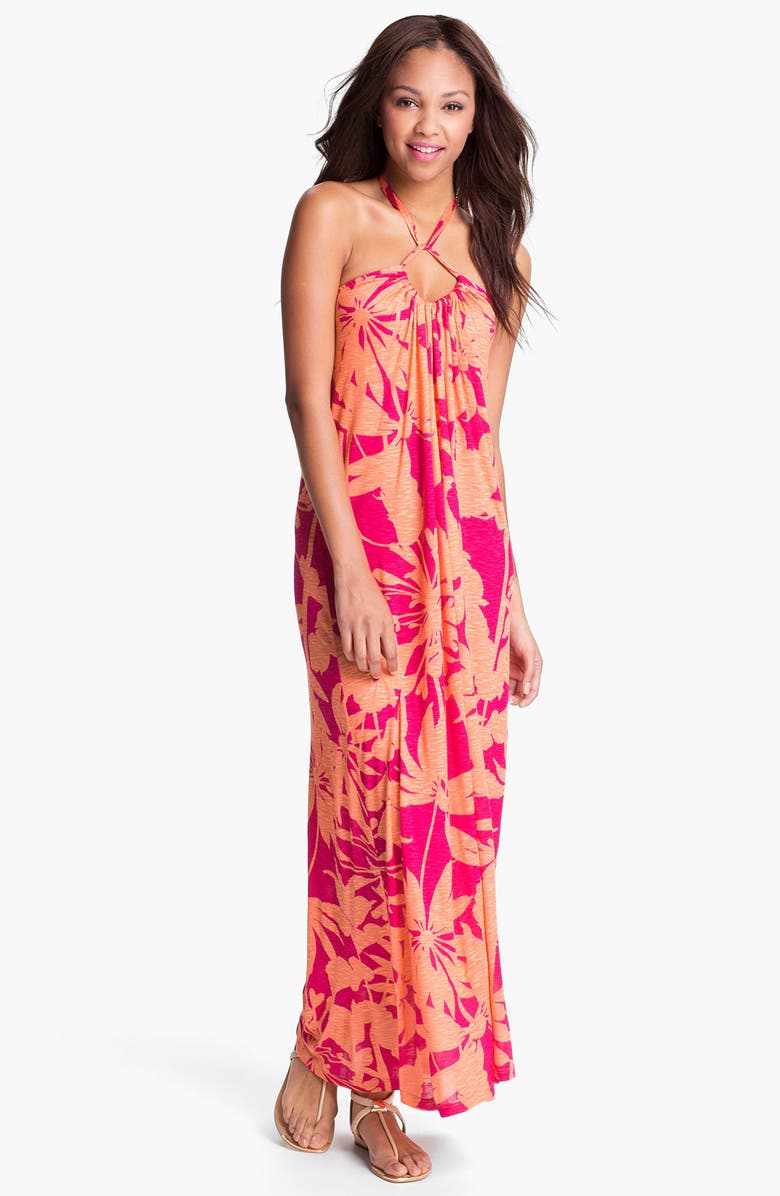 Velvet by Graham & Spencer Floral Print Halter Maxi Dress | Nordstrom