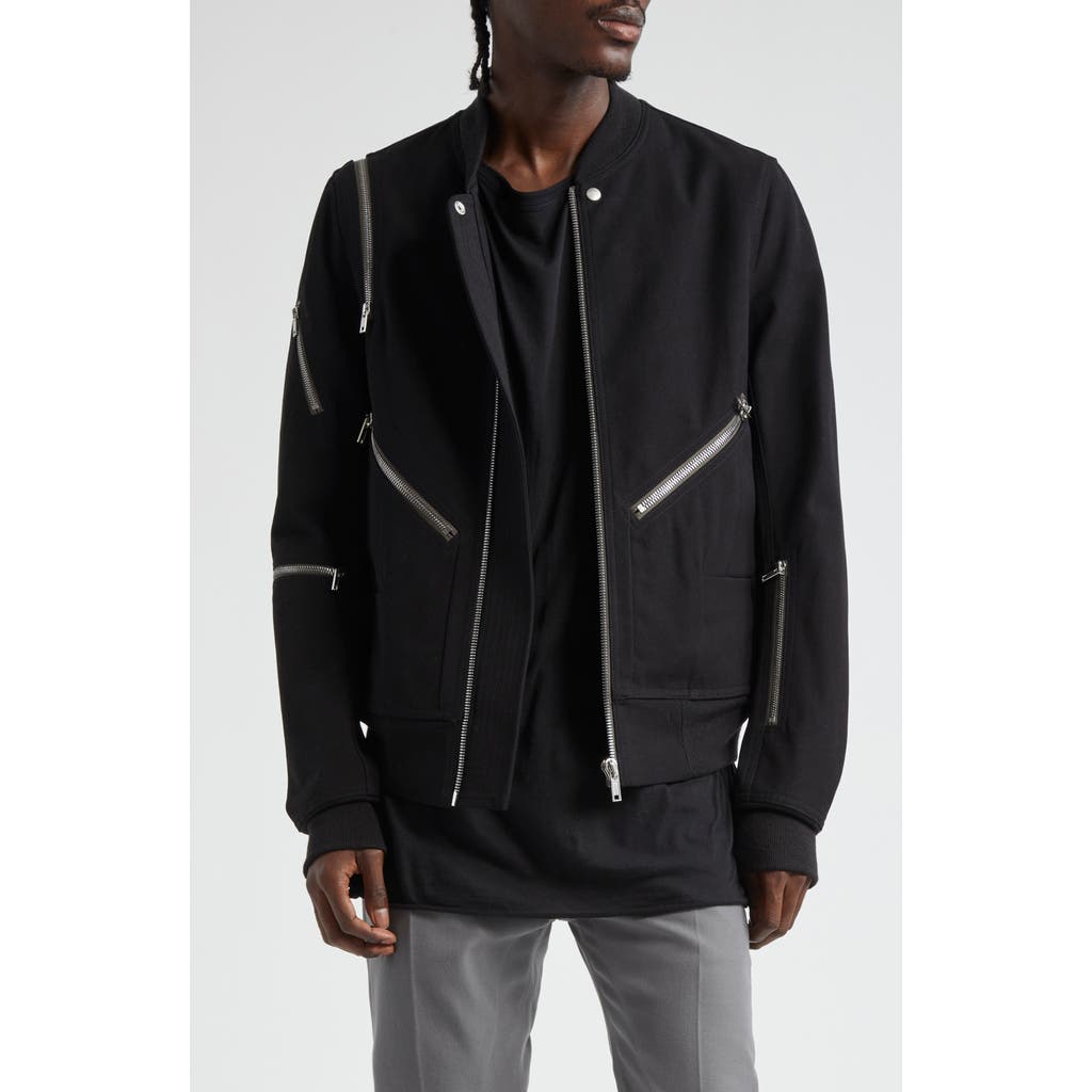 Rick Owens Head On Cotton Bomber Jacket In Black