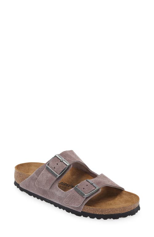 Shop Birkenstock Soft Slide Sandal In Faded Purple