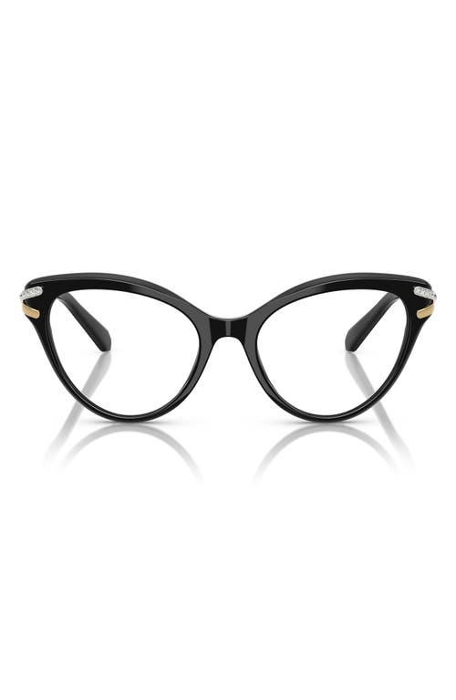 Swarovski 53mm Cat Eye Optical Glasses In Black