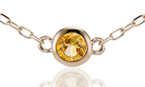 House Of Frosted Multistone Station Necklace In Silver/citrine