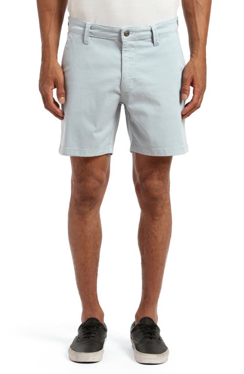 Nate Stretch Twill Flat Front Chino Shorts in Celestial Blue Twill
