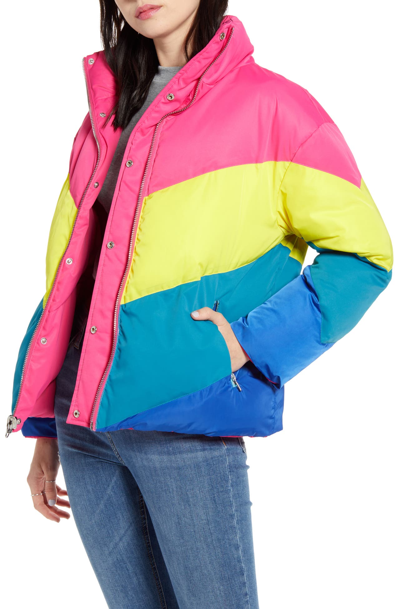 BLANKNYC Denim Reversible Puffer Jacket Nordstrom Rack