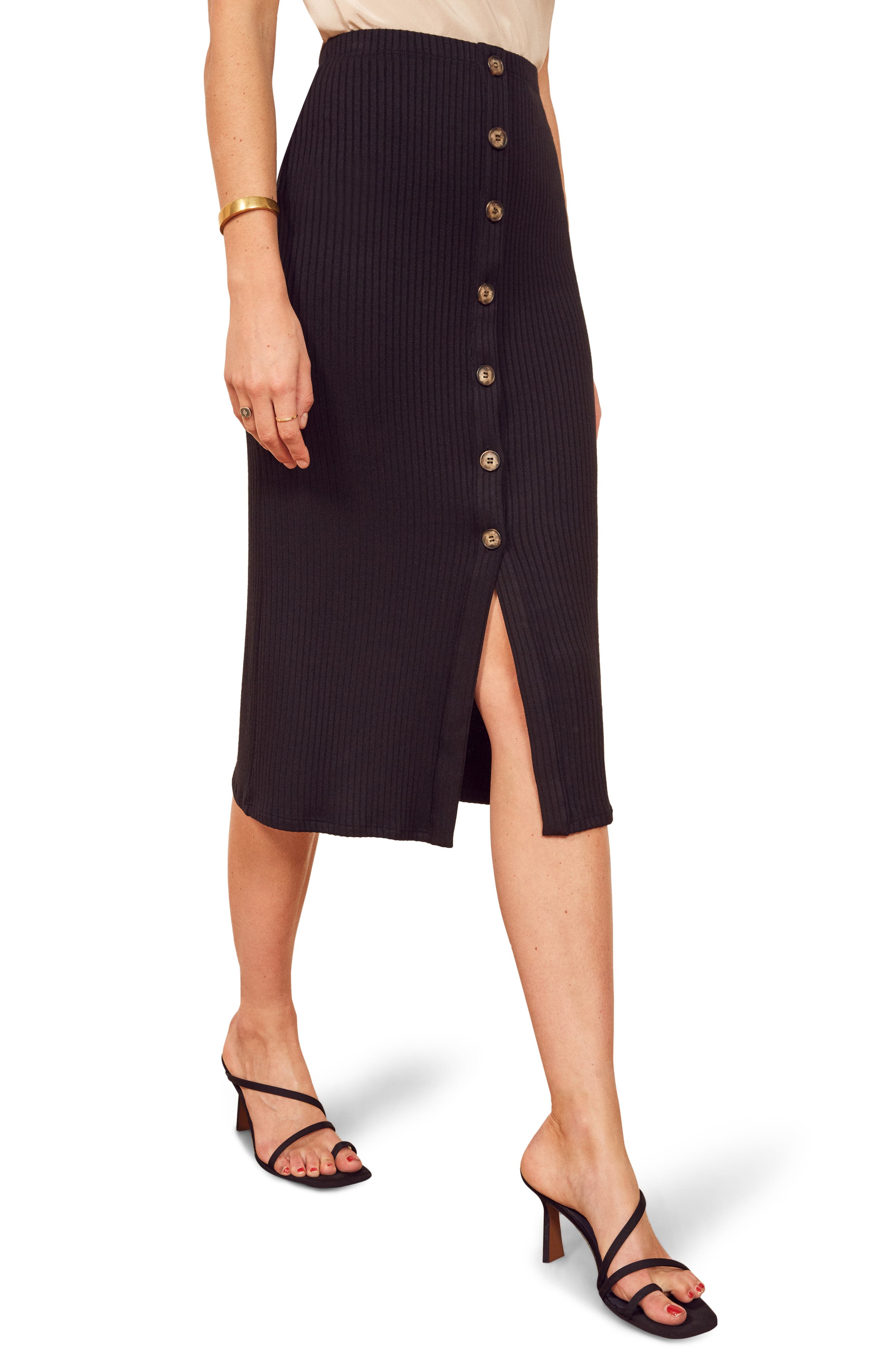 Reformation Rosie Ribbed Midi Skirt Nordstrom