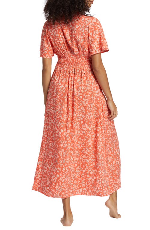 Shop Billabong Floral Dreamer Print Maxi Dress In Papaya