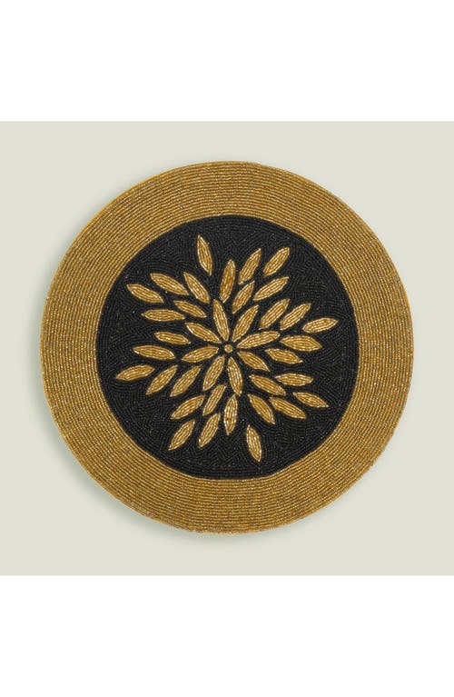 Tiramisu Beaded Placemat In Black/gold