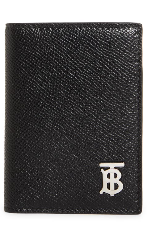 Burberry Navy Blue Grained Leather Cavendish Bifold Wallet Burberry