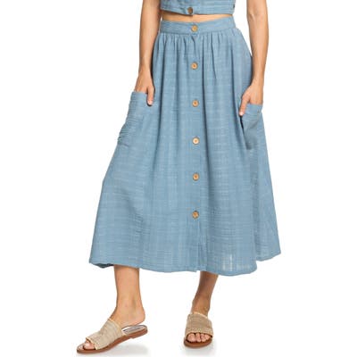 Roxy Feather Dance Midi Skirt, Blue