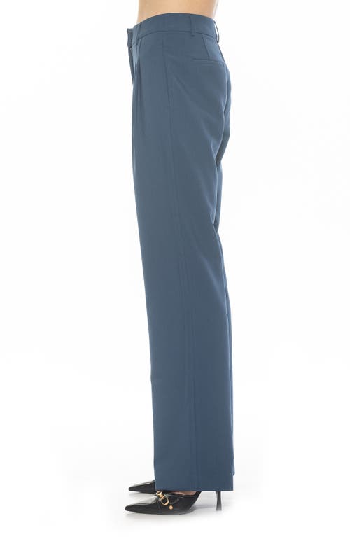Alexia Admor Ellie Pleated Wide Leg Pants In Navy