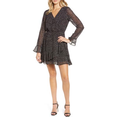 Cupcakes And Cashmere Amity Speckled Leopard Print Dress, Black